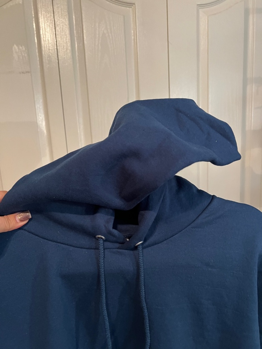 Champion Navy Hoodie Men’s Large Pullover Sweatshirt Classic Logo - Picture 6 of 9